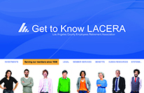 Cover page of Get to Know LACERA brochure. Image includes various people representing the divisions that make LACERA.