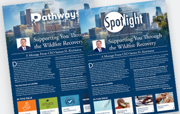 Brochures of Pathways and Spotlight newsletters.