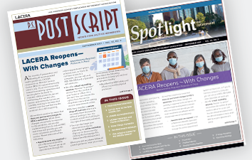 Brochures of PostScript and Spotlight newsletters.